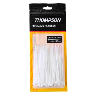 ABRAÇADEIRA NYLON 150X2,5MM BRANCA PCT/100 600 - THOMPSON