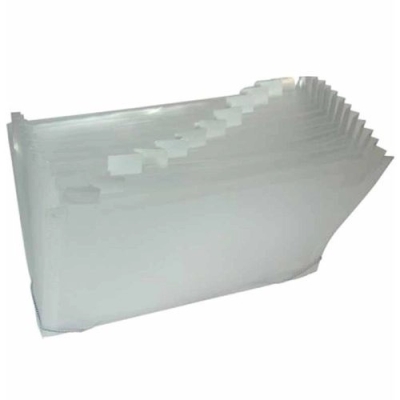 PASTA PLASTICA SANFONADA A4 C/ELASTICO 12 DIVISORIAS SME12P TRANSPARENTE - PLASCONY