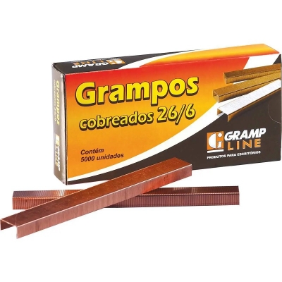 GRAMPO P/ GRAMPEADOR 26/6 CX/5000 COBREADO - GRAMPLINE