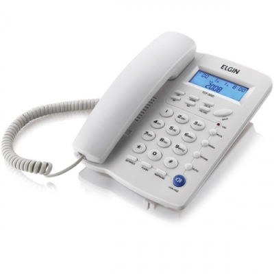 TELEFONE DE MESA C/ FIO BRANCO TCF2000 - ELGIN