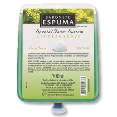 REFIL SABONETE ESPUMA 700ML ERVA DOCE - PREMISSE