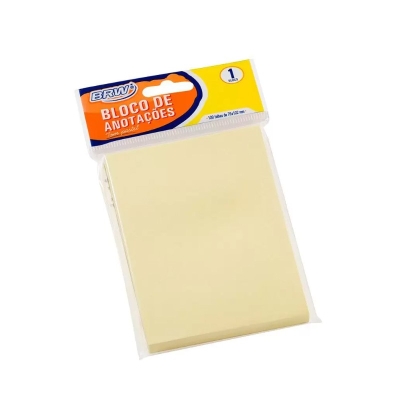 BLOCO ADESIVO LEMBRETE 76X102 AMARELO PASTEL 100F BA7501 - BRW