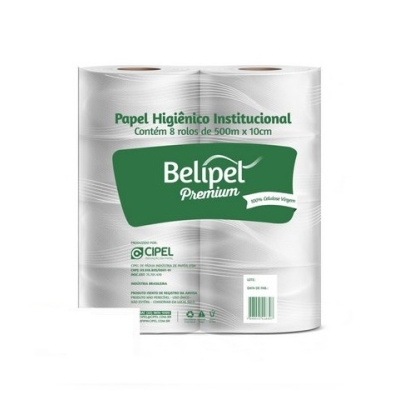 PAPEL HIGIENICO 300M BRI 100% CELULOSE C/8 ROLOS - BELIPEL