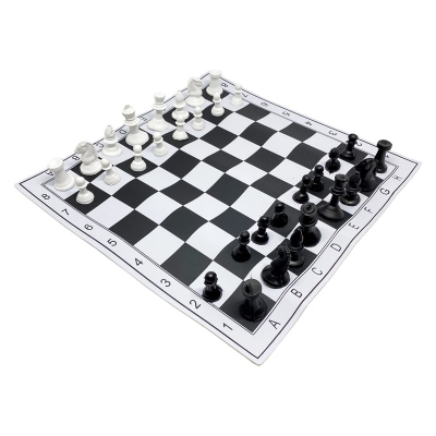 JOGO XADREZ PINOS GRANDES TABULEIRO CURVIM 45X45CM 9867 - SCALIBU