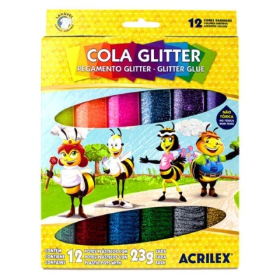 COLA GLITTER 23G CX/12 CORES 02922 - ACRILEX