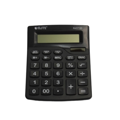 CALCULADORA DE MESA GRANDE PRETA 12 DIGITOS RJC7185 - ELITE