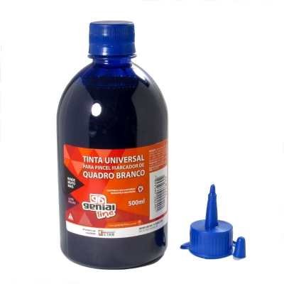 TINTA P/ MARCADOR QUADRO BRANCO 500ML AZUL GENIAL